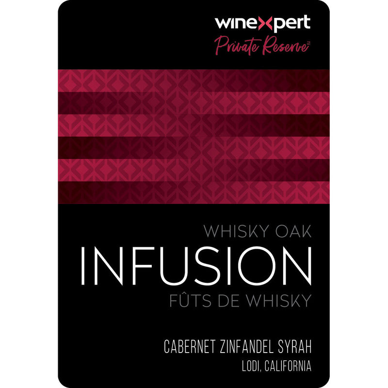 Label for Whiskey Infusion Red Wine Recipe Kit