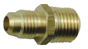 Hex Nipple, 1/8MPT x 1/4Flare, Brass