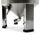 Close up of sample port and drain valve