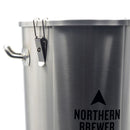 Close up of handle and locking clamps on the Reactor Conical Fermentor