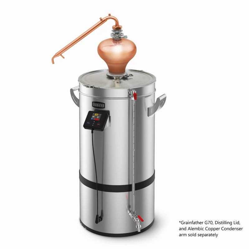 Grainfather G40/G70 Distilling Lid Alembic Attachment Kit in use on the G70