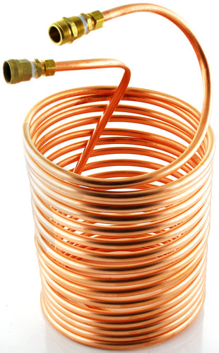 50' Wort Chiller with 1/2" tubing and garden hose fittings