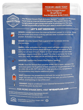 Wyeast 1768 PC English Special Bitter back of package