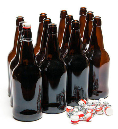 Beer Bottles 1 Liter Amber E.Z. Cap (Case of 12)