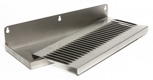 14" x 6" Stainless Steel Drip Tray w/ Back Splash