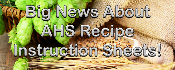 Big News About AHS Recipe Instruction Sheets!