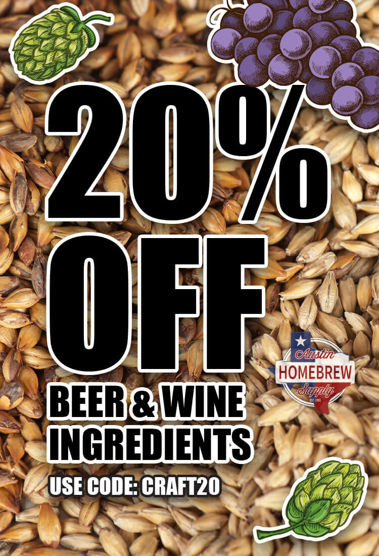 20% off Beer & Wine ingredients
Use Code: CRAFT20