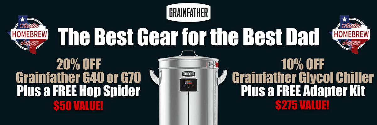 The Best Gear for the Best Dad. 20% Off G40 or G70 Electric All-in-One All-Grain Brewing System. 10% Off GC2 or GC4 Glycol Chiller.