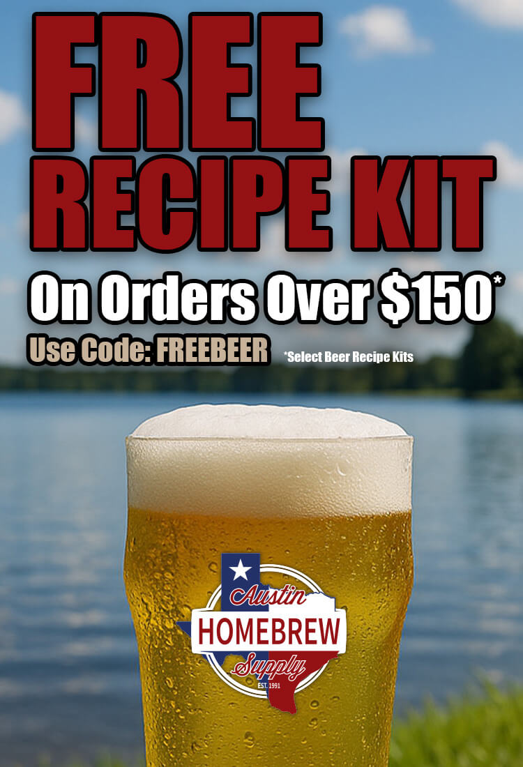 Free Beer Recipe Kit with Orders Over $150. Use code: FREEBEER