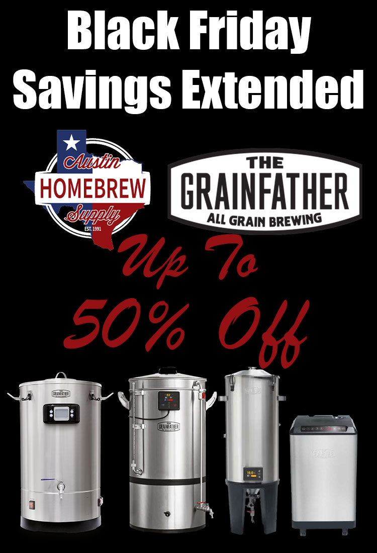 Black Friday Savings Extended - Get up to 50% off Grainfather all in one electric brewing systems for a limited time.  No promo code needed.