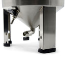 Close up of sample port and drain valve