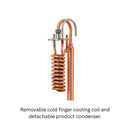 T500 pro column inner copper cooling coil with metal fitting on a white background