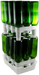 FastRack bottle rack holding green wine bottles on a white background