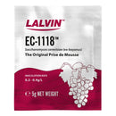 Lalvin EC-1118 yeast package with grape illustration on a white background