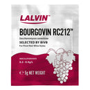 Lalvin Bourgovin RC212 wine yeast package on a white background