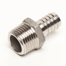 Stainless Steel Nipple (1/2" MPT to 1/2" Barbed)