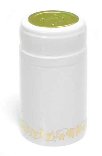 Heat Shrink Capsules (White with Gold Grapes)