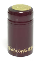 Heat Shrink Capsules (Burgundy with Gold Grapes)