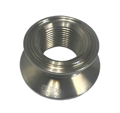 Stainless Steel 2" Tri-Clamp x 1.5" Element Adapter with 1" Threads