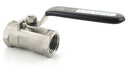 1 Piece Stainless Steel Ball Valve - 1/2" NPT