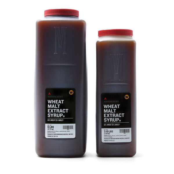 Briess wheat malt extract syrup in 3.15-pound and 1.5 pound containers