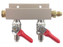 2-Way Gas Distribution Manifold  with 1/4" MFL Shutoffs