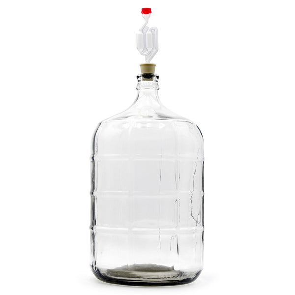 5-gallon glass carboy with bung and airlock