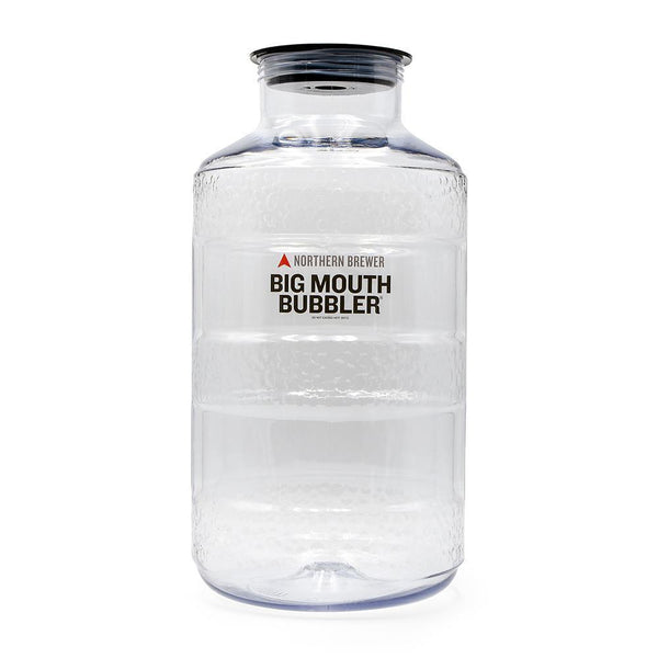 A clear 6.5 Gallon Plastic Fermentor from Big Mouth Bubbler