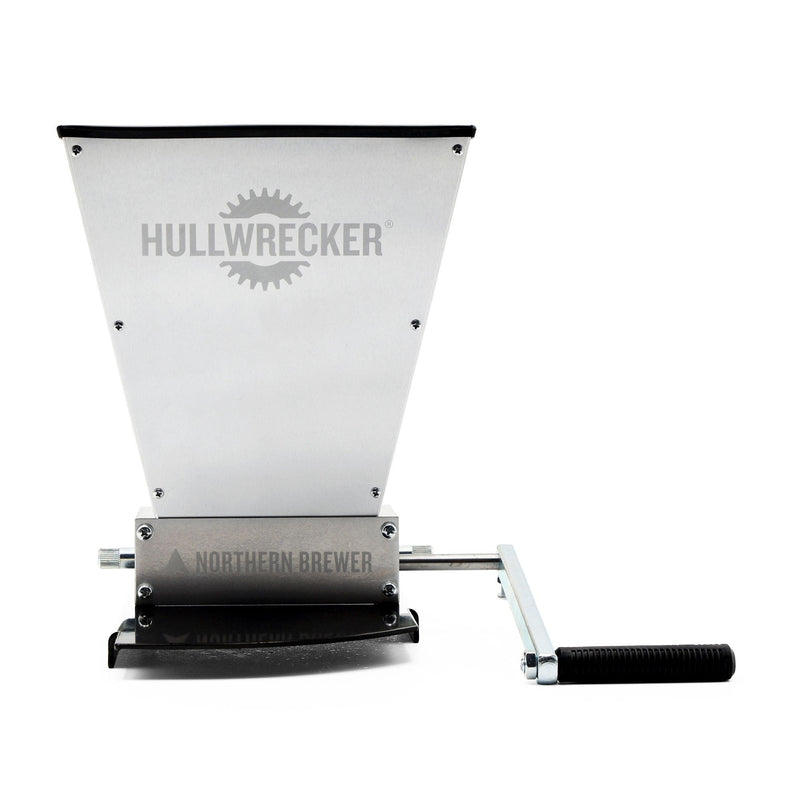 The Hullwrecker 2-roller Grain Mill with Base connected