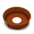 The red lid to the 3 Gallon Fermonster Siphonless Fermenter with a bung hole.