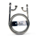 Northern Brewer Stainless Counterflow Chiller from a top-down view