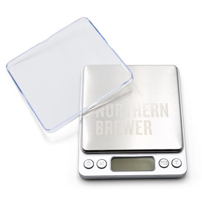 Northern Brewer brewing scale turned off with cover plate to the side.