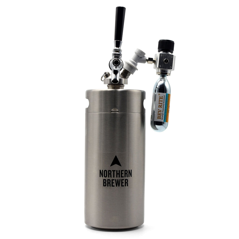 Complete One Gallon Mini Keg System fully assembled