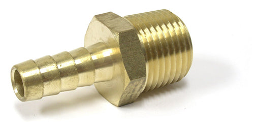 Brass Nipple (1/2" MPT to 3/8" Barbed)