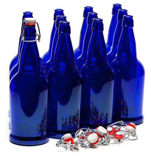 1 Liter Cobalt Blue E.Z. Cap Bottles (Case of 12)