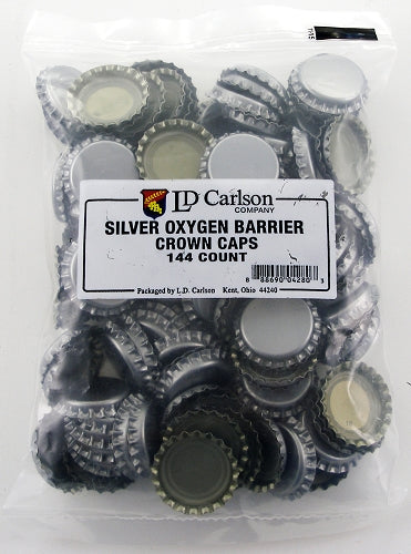 Silver Oxygen Barrier Bottle Caps (120 ct)