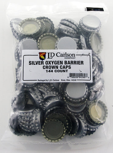 Silver Oxygen Barrier Bottle Caps - 120 ct