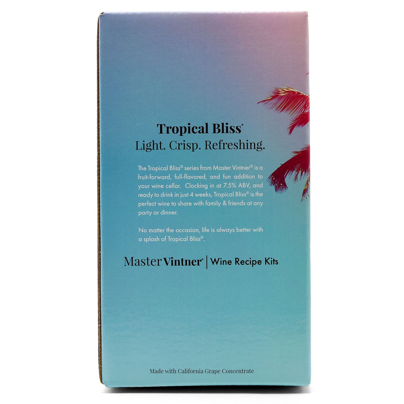 New! Black Cherry Shiraz Wine Kit - Master Vintner Tropical Bliss side of box