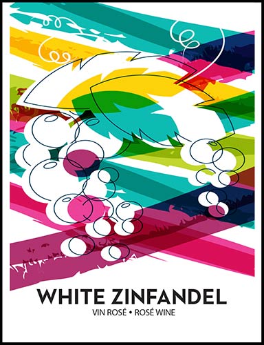 White Zinfandel Wine Labels - 30 ct