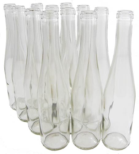 375 ml Clear Renana Style Burg Bottles Cork Finish (Case of 12)