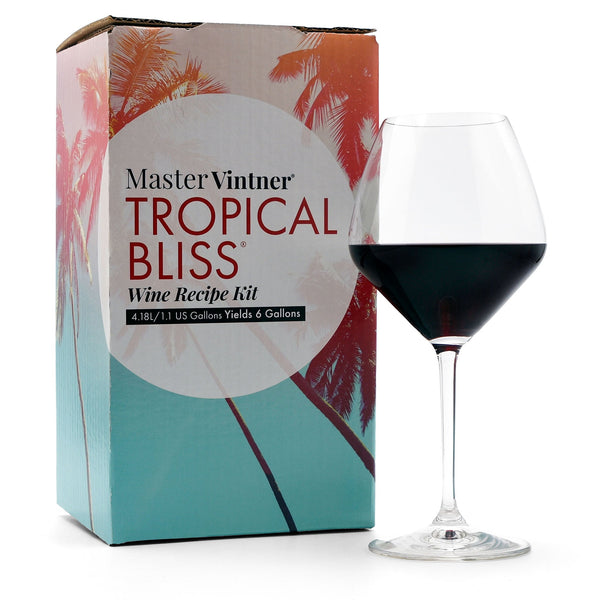 Blackberry Pinot Noir Wine Kit - Master Vintner® Tropical Bliss® with glass