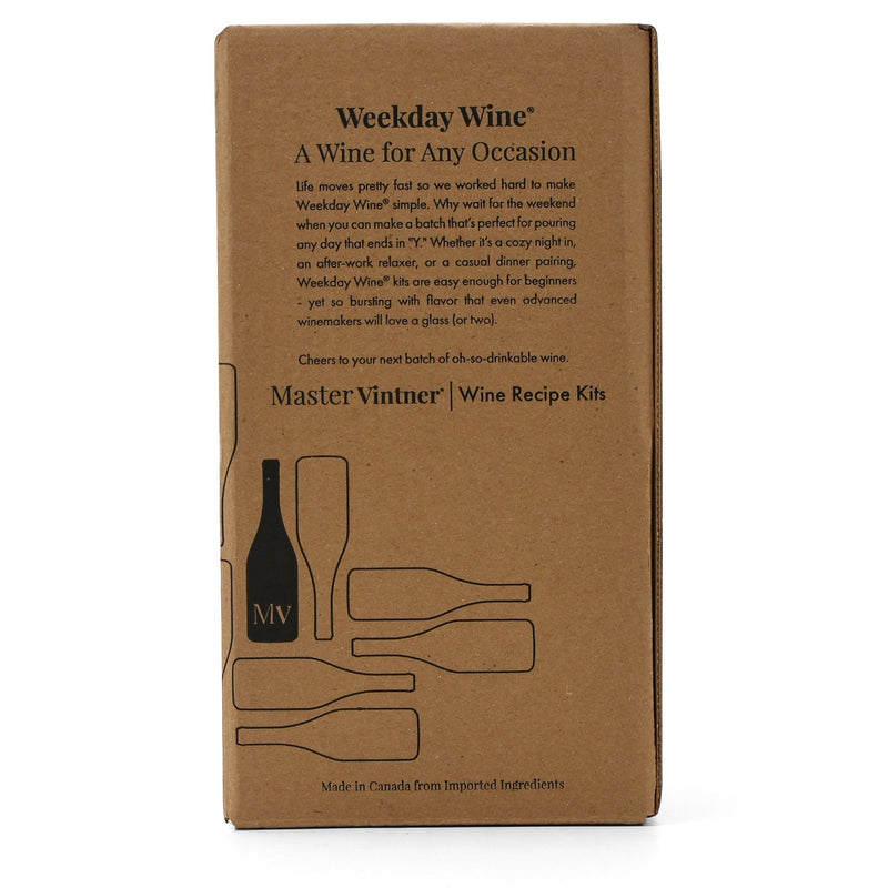 Pinot Grigio Wine Kit - Master Vintner® Weekday Wine® back of box back