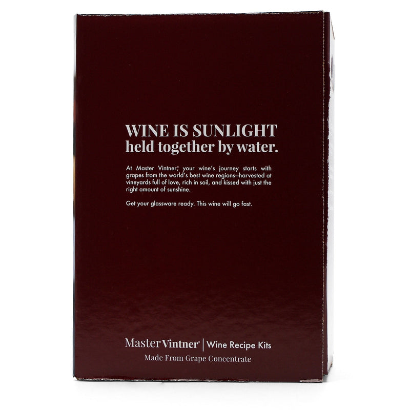 Pinot Noir Wine Kit - Master Vintner® Winemaker's Reserve® back of box