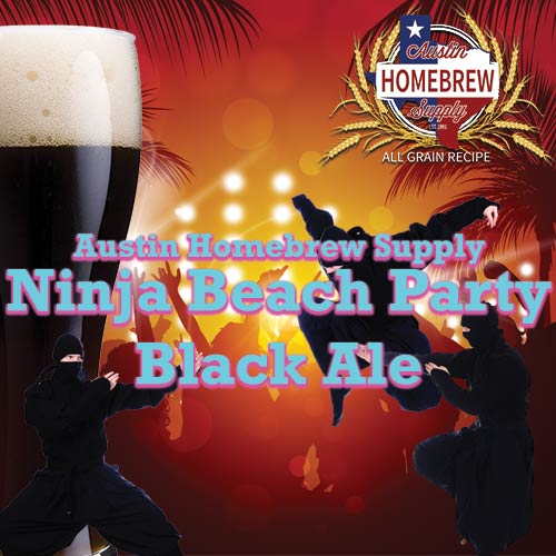 AHS Ninja Beach Party Black Ale (23) - ALL GRAIN Homebrew Ingredient Kit