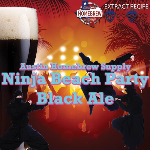 AHS Ninja Beach Party Black Ale (23) - EXTRACT Homebrew Ingredient Kit
