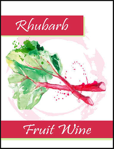 Rhubarb Fruit Wine Labels - 30 ct.