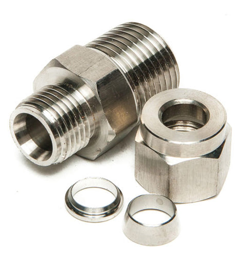 Stainless Steel Nipple (1/2" MPT x 3/8" Compression)