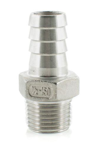 Stainless Steel Nipple (1/2" MPT to 5/8" Barbed)