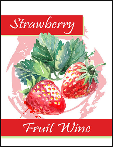Strawberry Fruit Wine Labels - 30 ct.